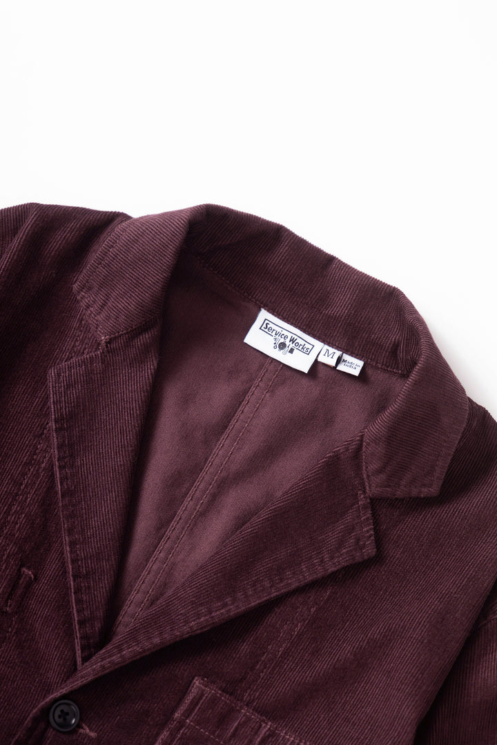 Service Works -  Fine Cord Server Suit Jacket - Burgundy