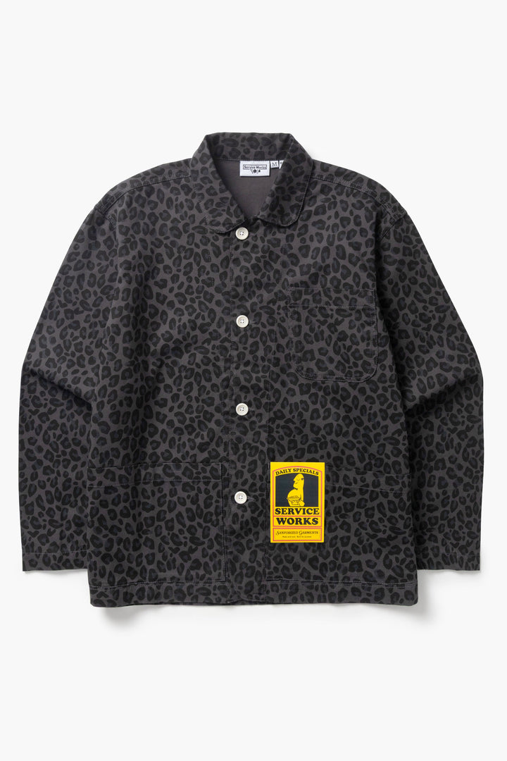 Service Works -  Patterned Easy Chef Shirt - Black Leopard