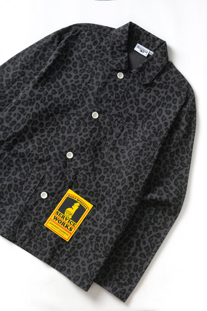 Service Works -  Patterned Easy Chef Shirt - Black Leopard