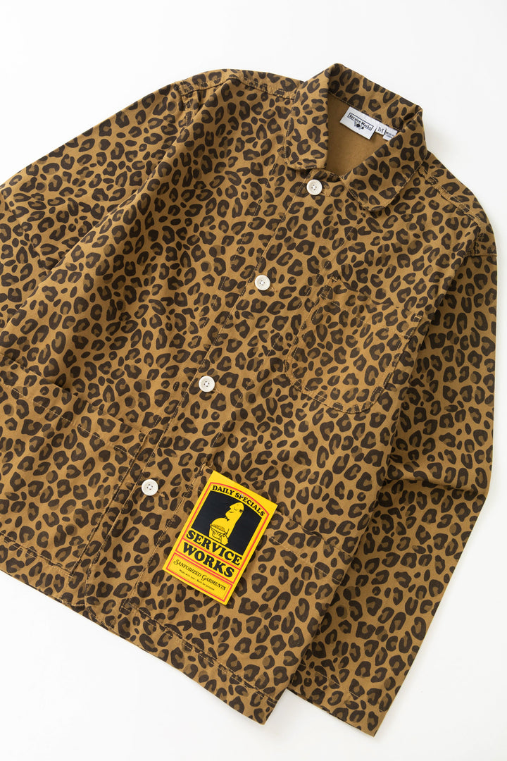 Service Works -  Patterned Easy Chef Shirt - Brown Leopard