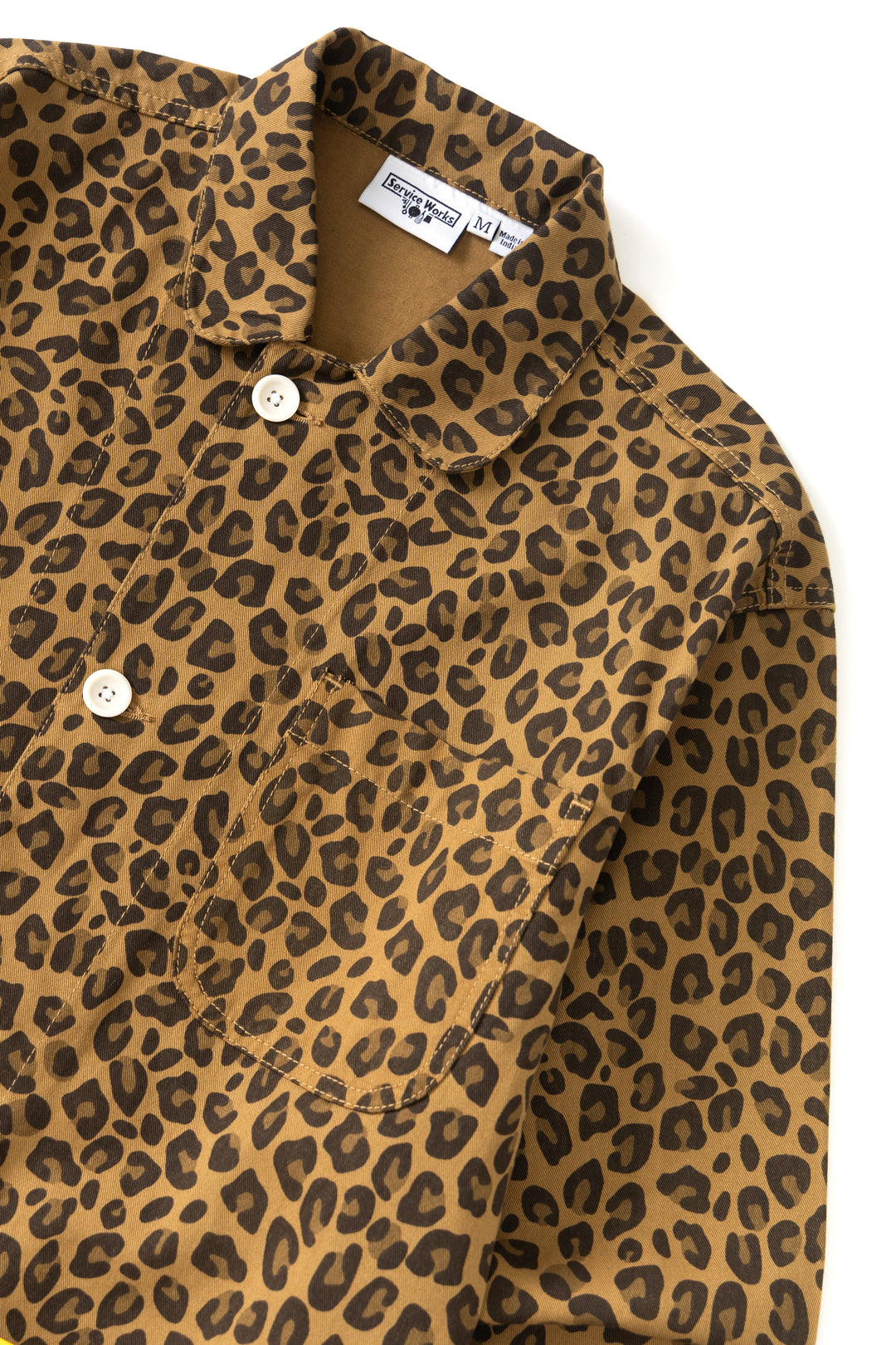 Service Works -  Patterned Easy Chef Shirt - Brown Leopard