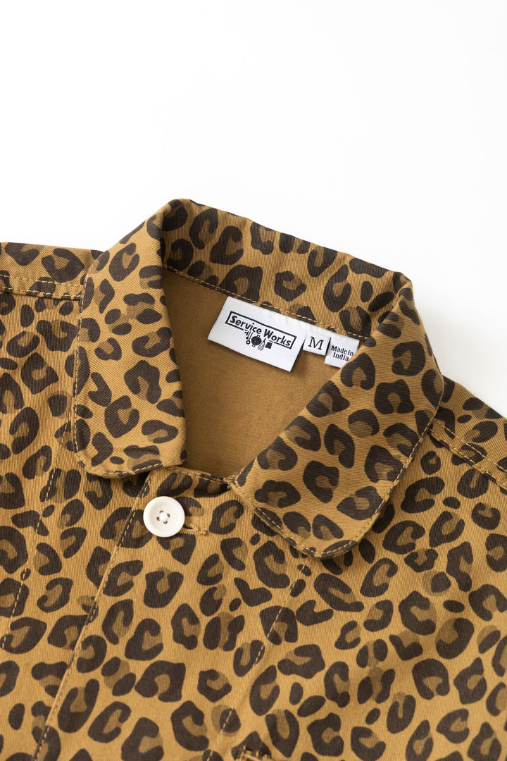 Service Works -  Patterned Easy Chef Shirt - Brown Leopard