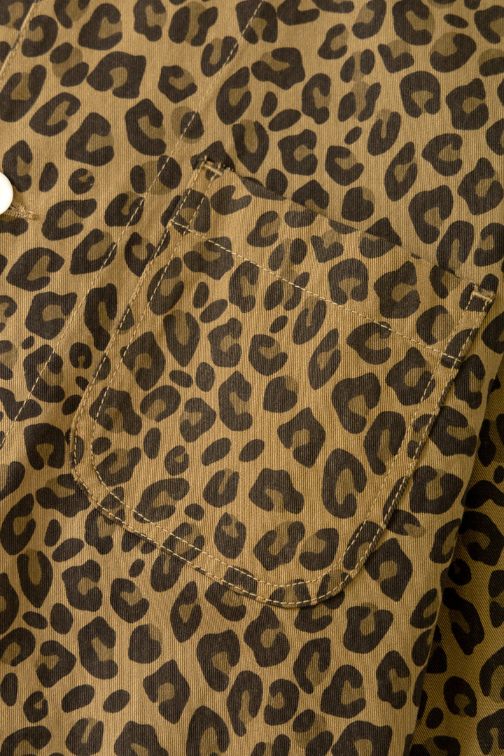 Service Works -  Patterned Easy Chef Shirt - Brown Leopard