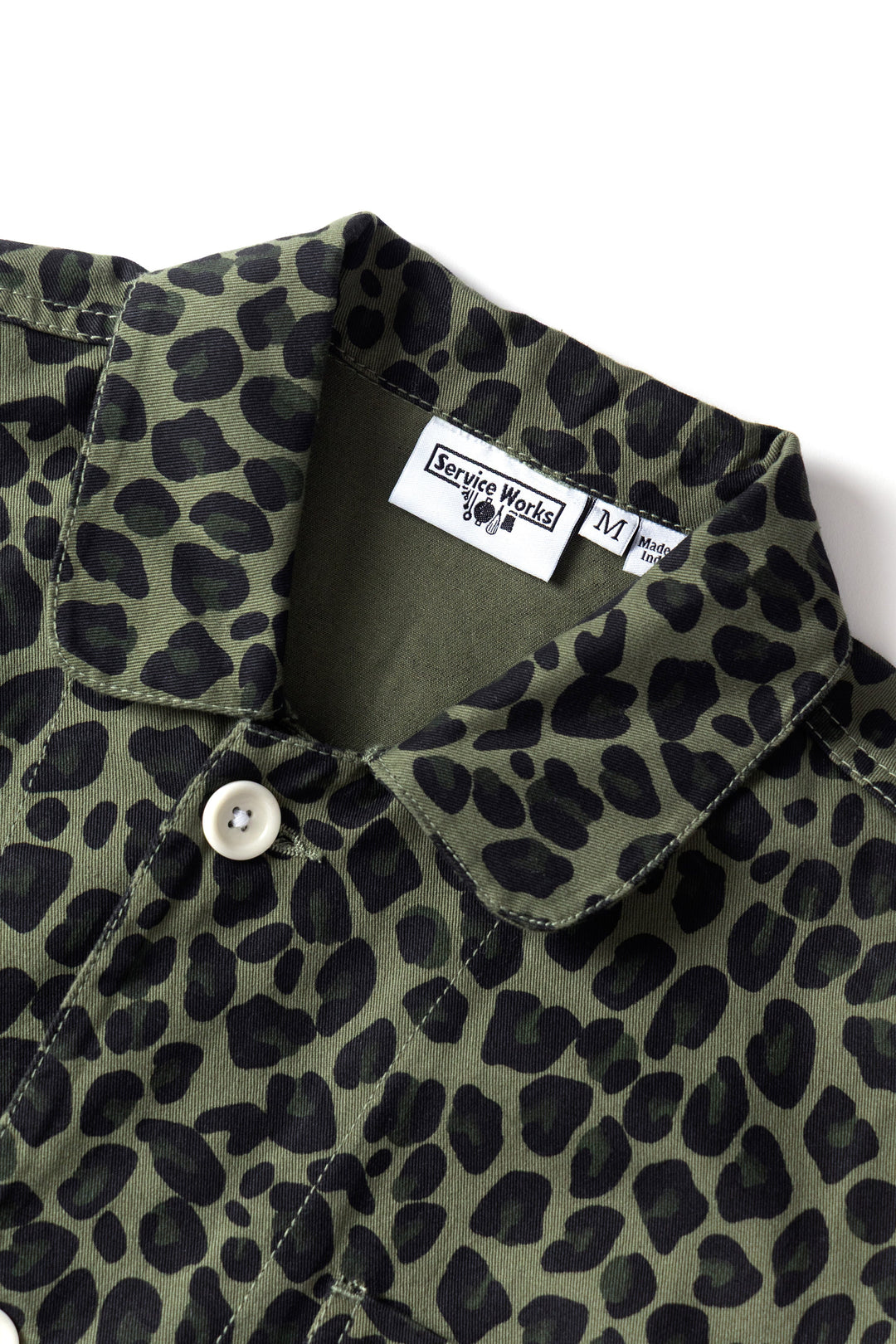 Service Works -  Patterned Easy Chef Shirt - Green Leopard