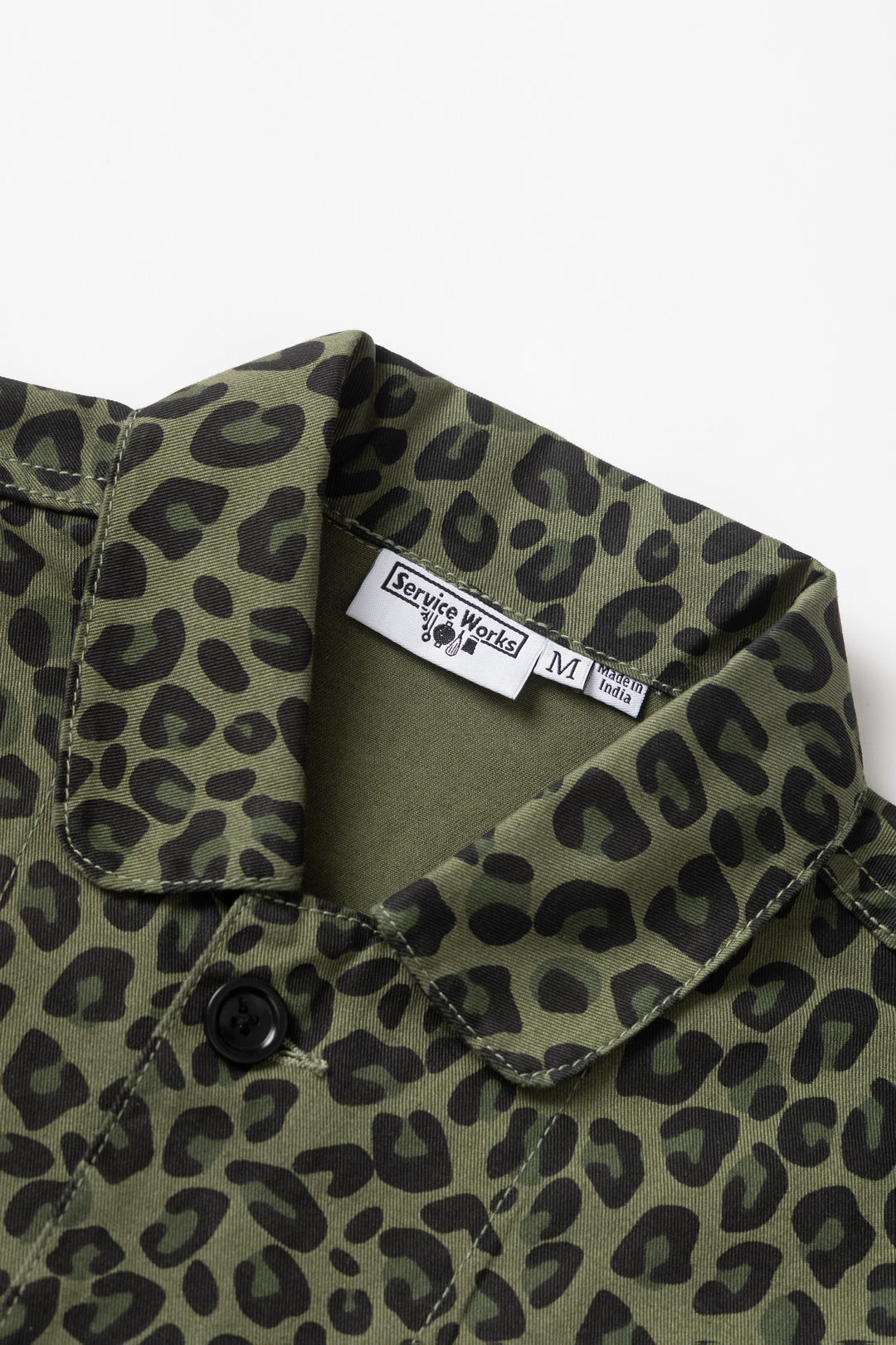 Service Works -  Patterned Easy Chef Shirt - Green Leopard