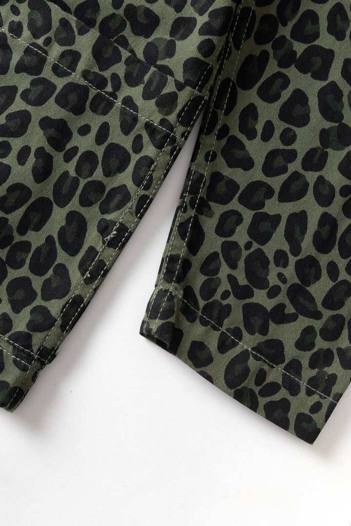 Service Works -  Patterned Easy Chef Shirt - Green Leopard