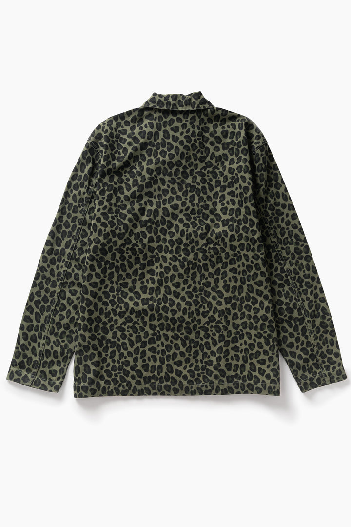 Service Works -  Patterned Easy Chef Shirt - Green Leopard