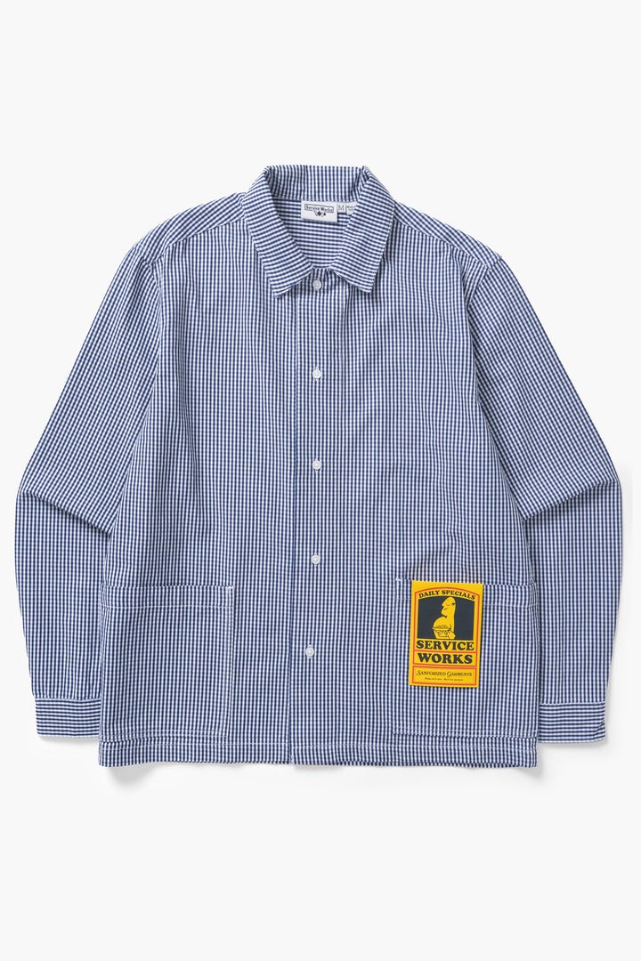 Service Works -  Gingham Waiter Shirt - Blue