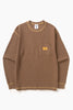 Service Works -  Waffle Contrast Thermal Long Sleeve Tee - Brown/Yellow
