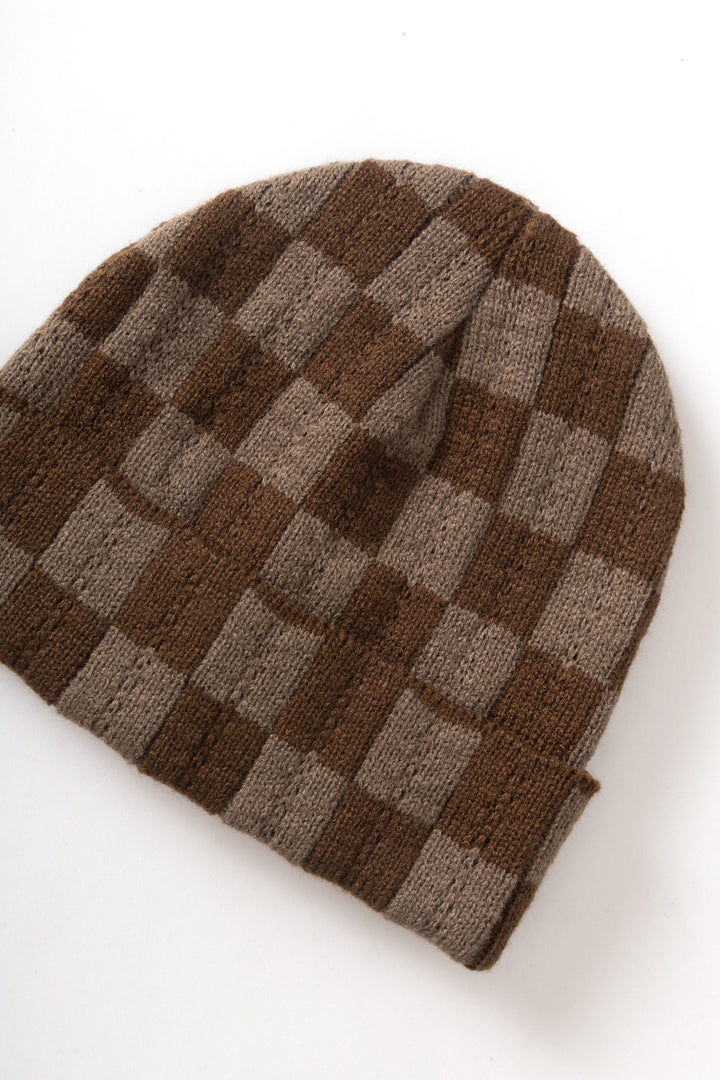 Service Works -  Chunky Check Beanie - Brown