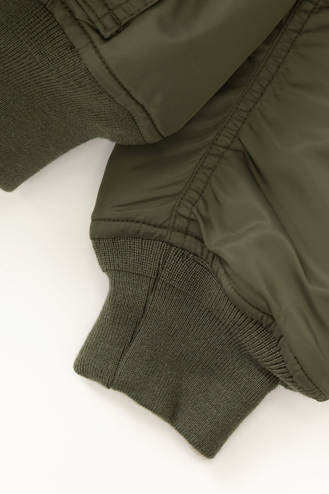 Schott N.Y.C - 90's Nylon Collared Bomber Jacket - Army Khaki