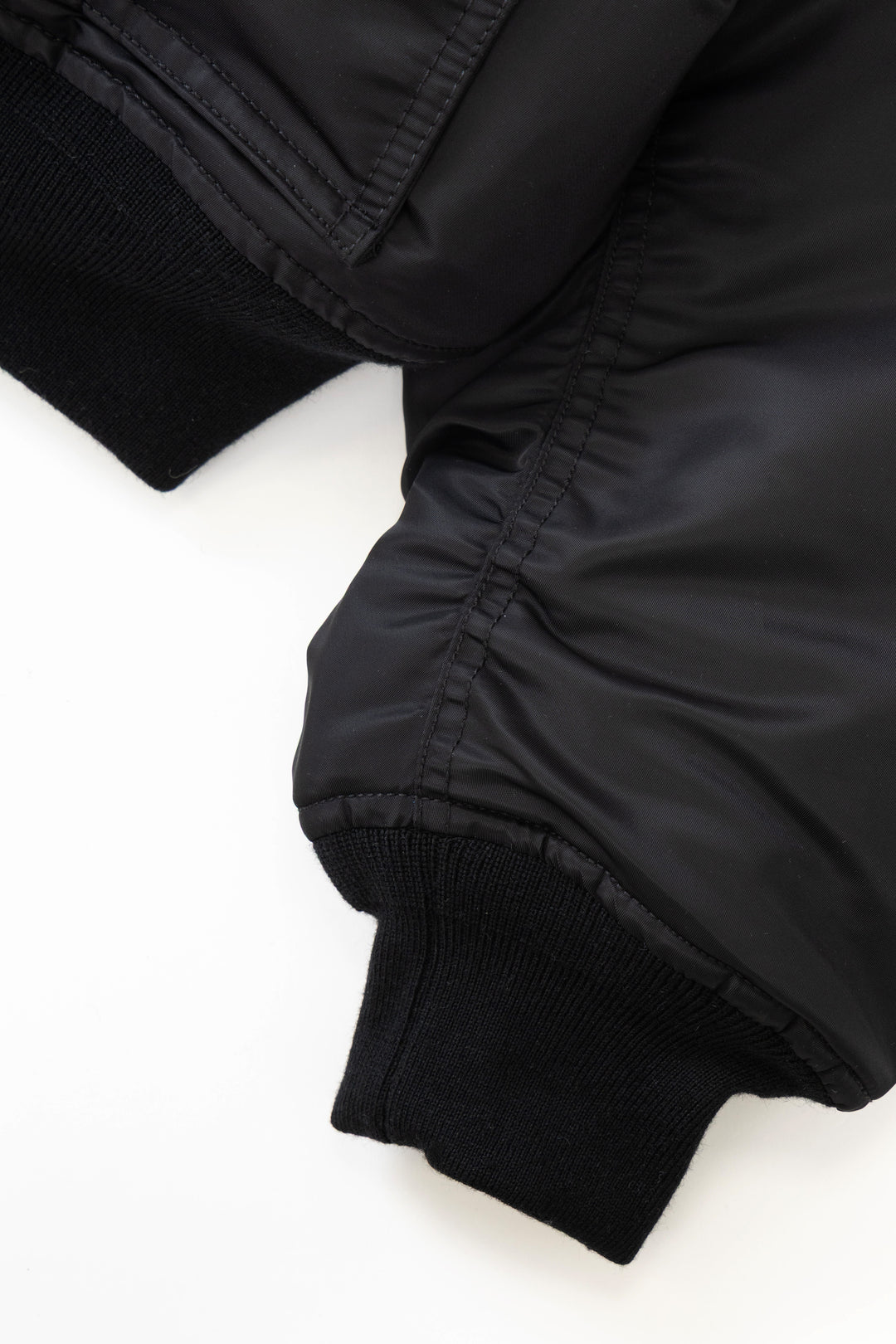 Schott N.Y.C - 90's Nylon Collared Bomber Jacket - Black