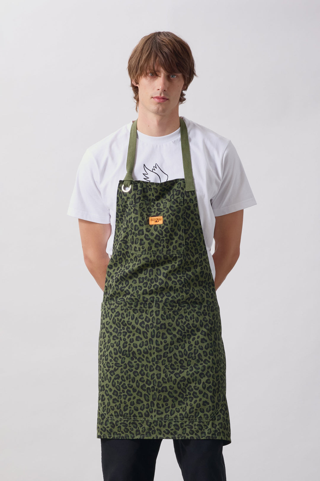 Service Works -  Patterned Apron - Green Leopard