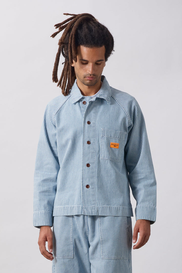 Service Works -  House Gingham FOH Overshirt - Blue