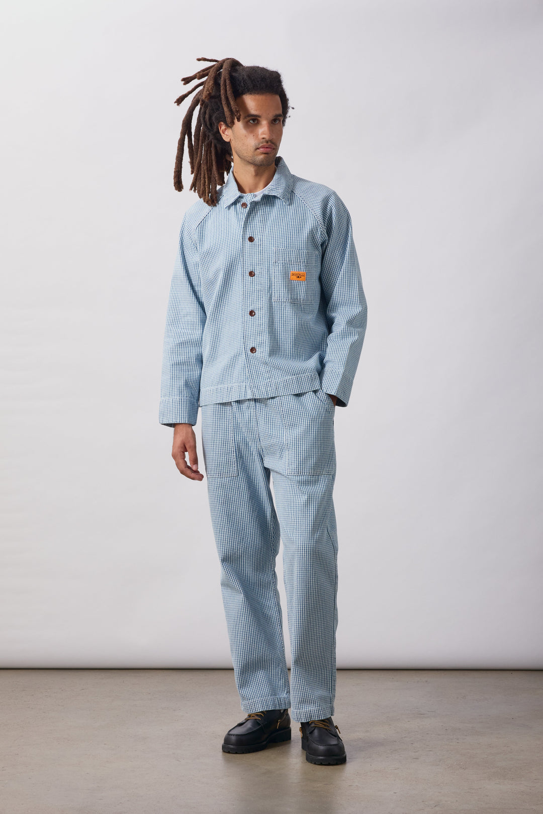 Service Works -  House Gingham FOH Overshirt - Blue