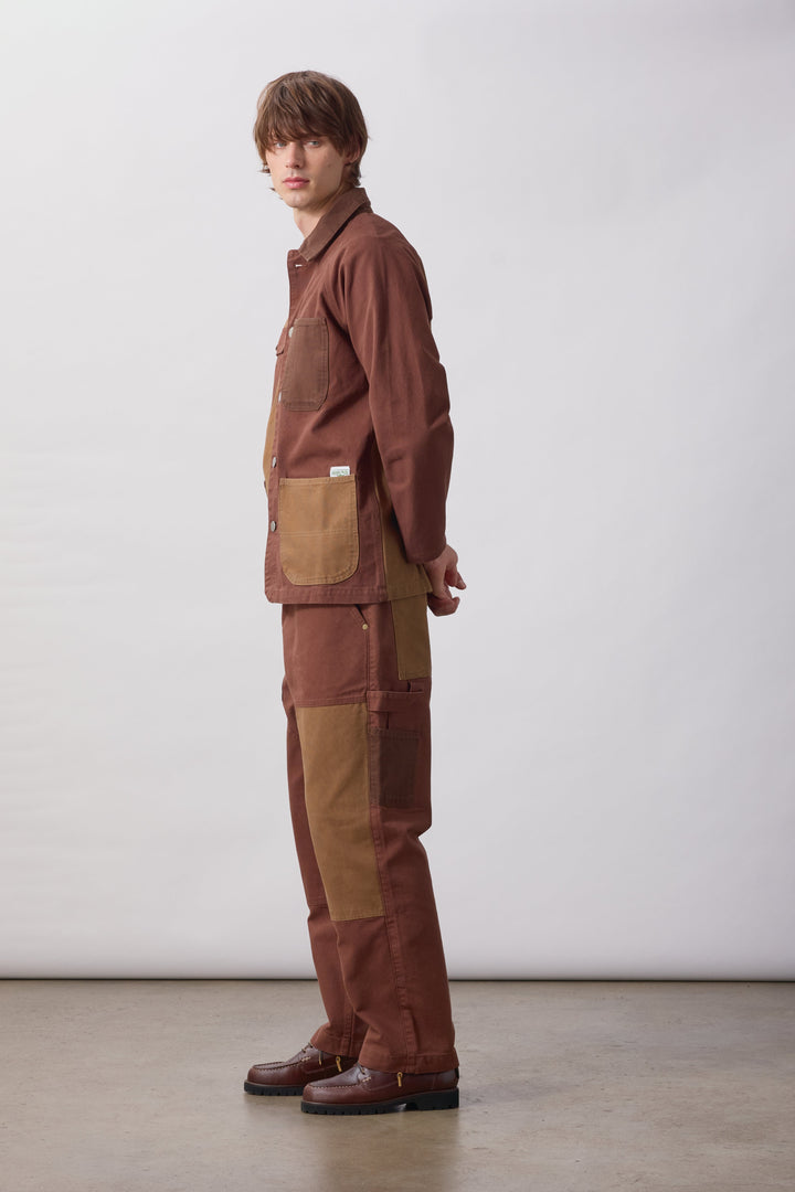 Service Works -  Patchwork Utility Chef Pants - Brown