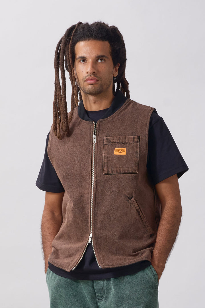 Service Works -  Over-Dyed Work Vest - Umber