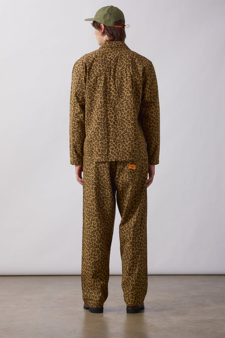 Service Works -  Patterned Easy Chef Shirt - Brown Leopard