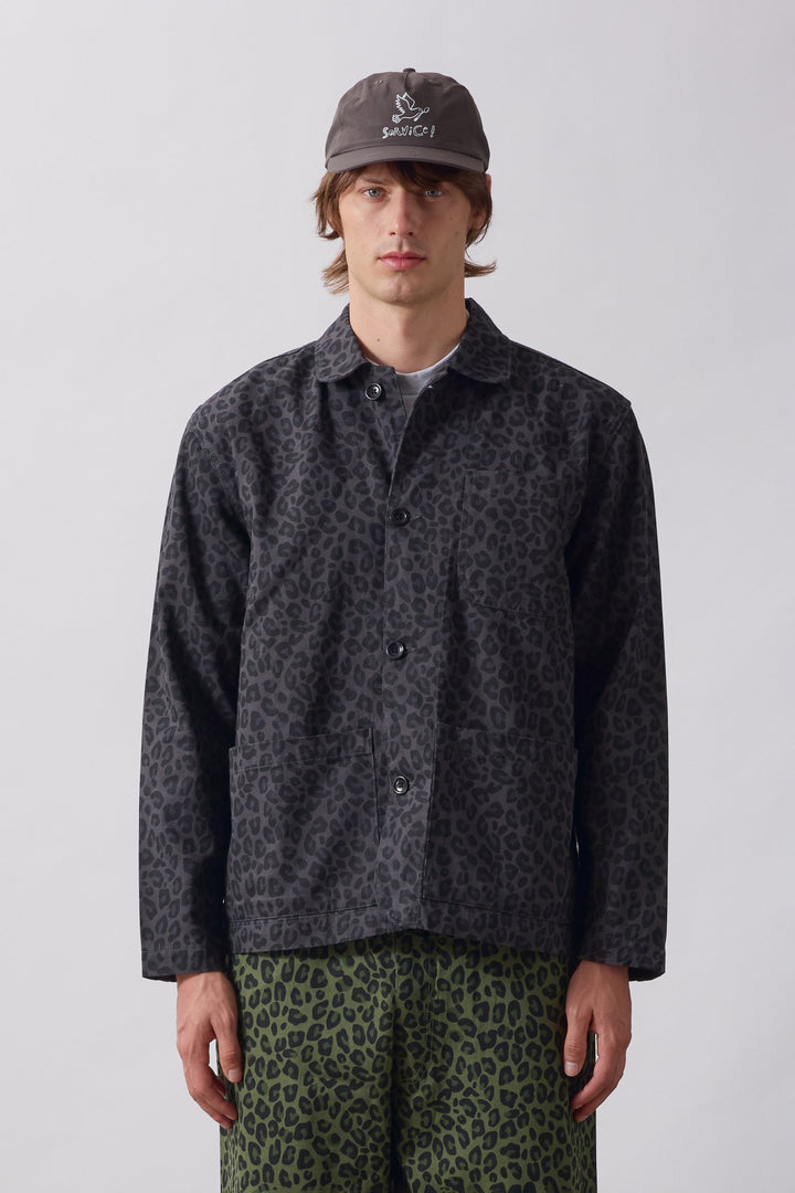 Service Works -  Patterned Easy Chef Shirt - Black Leopard