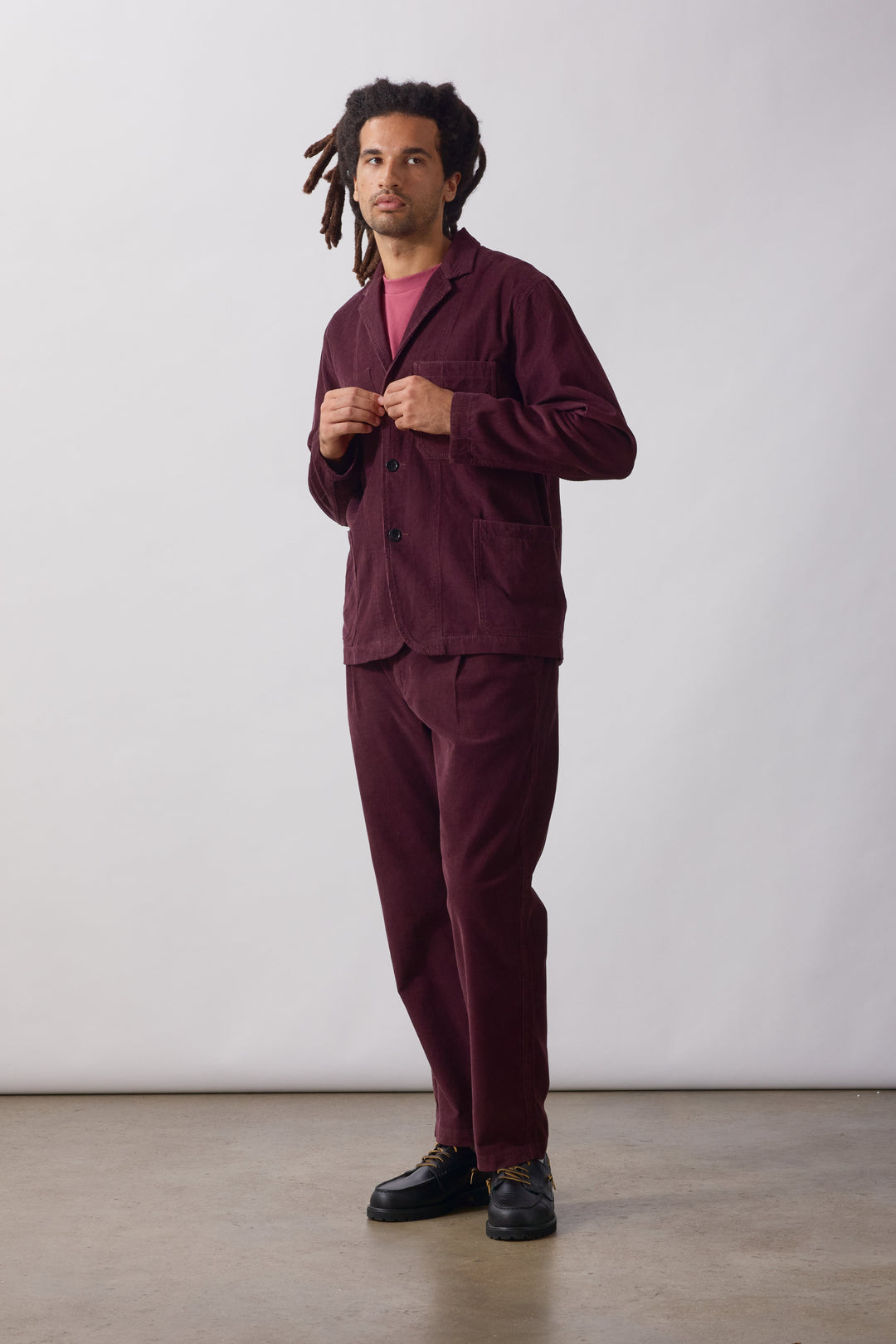 Service Works -  Fine Cord Server Suit Jacket - Burgundy