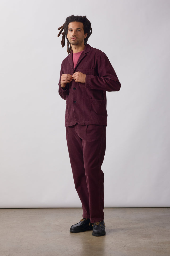 Service Works -  Fine Cord Server Suit Jacket - Burgundy