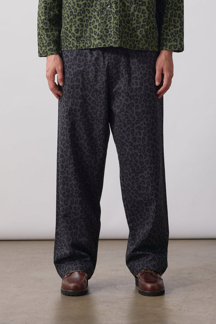 Service Works -  Patterned Easy Chef Pants - Black Leopard