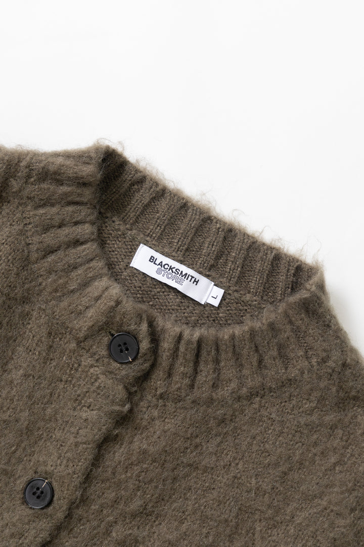 Blacksmith - Stand Collar Cardigan - Olive