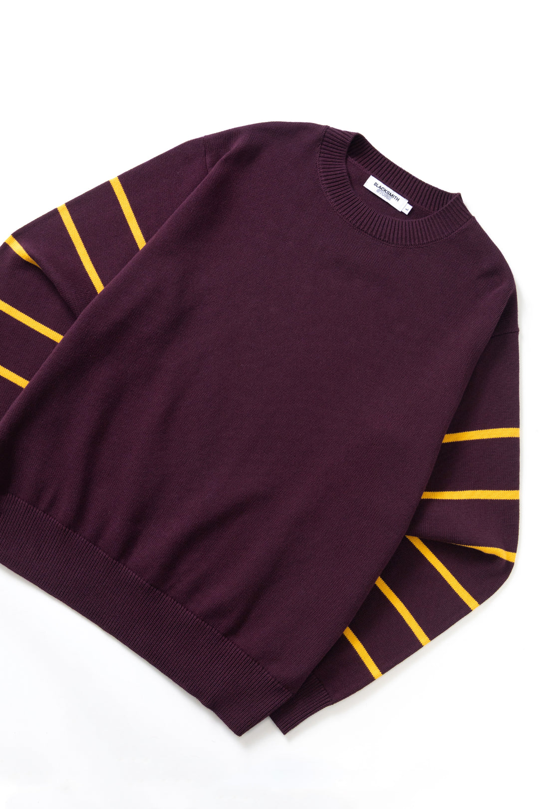 Blacksmith - Banded Sleeve Sweater - Maroon