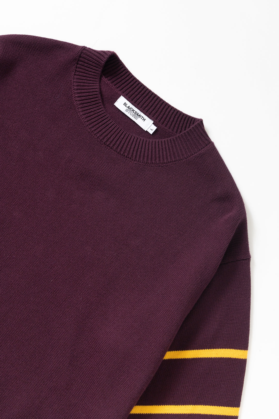 Blacksmith - Banded Sleeve Sweater - Maroon