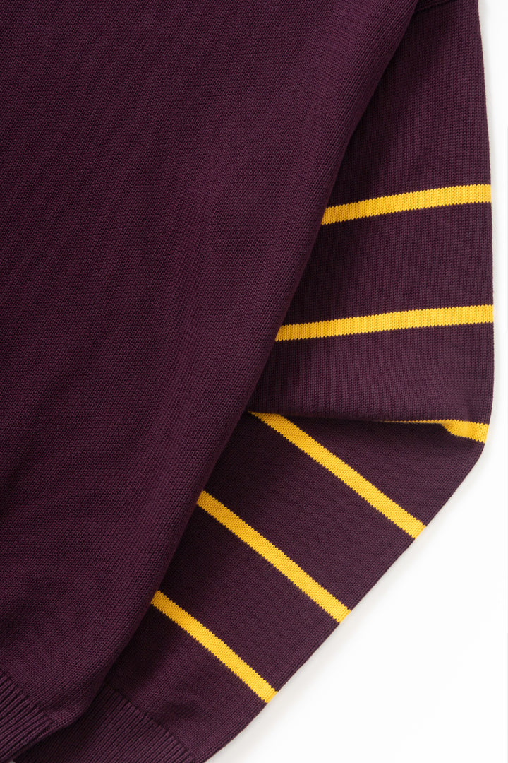 Blacksmith - Banded Sleeve Sweater - Maroon