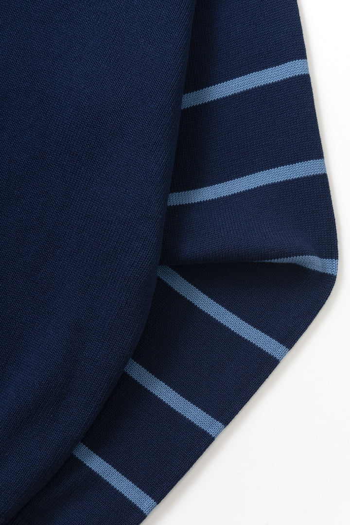 Blacksmith - Banded Sleeve Sweater - Navy