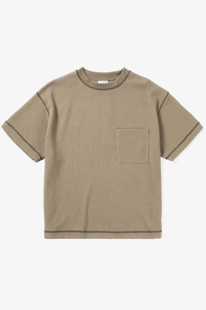 Candice - Waffle Pocket Tee - Khaki