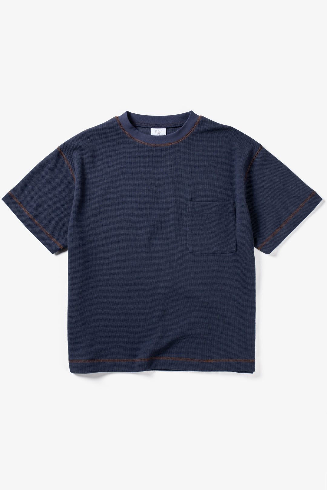 Candice - Waffle Pocket Tee - Navy