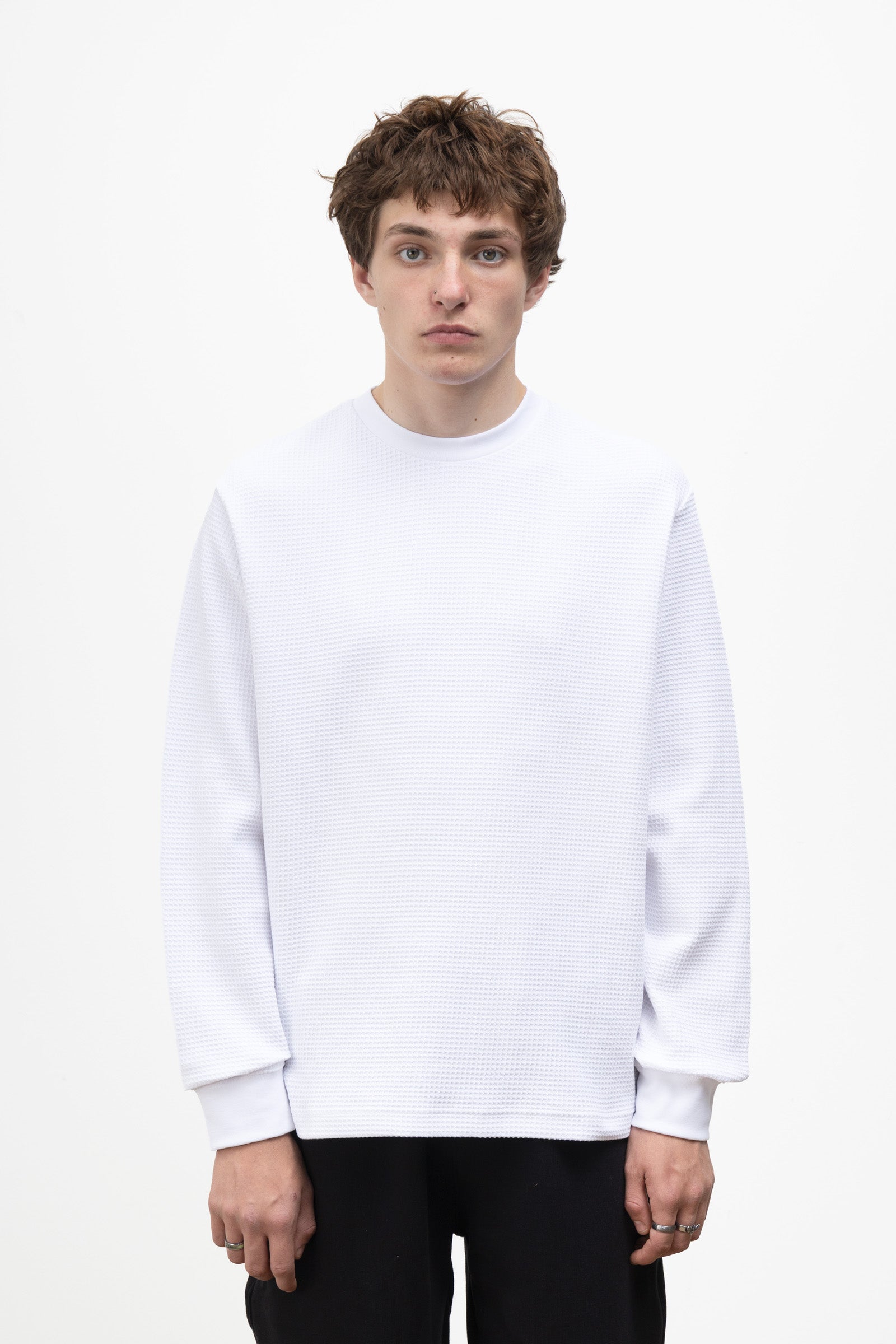 Power Goods - Thermal Waffle Long Sleeve Tee - White – Blacksmith
