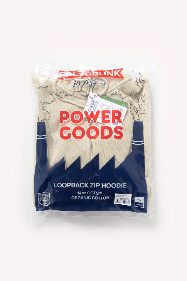 Power Goods - Loopback Zip Hoodie - Bone