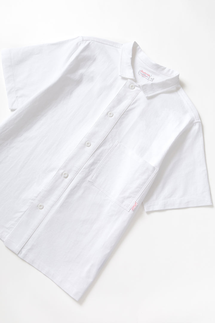 Blacksmith - 'Boxford' Short Sleeve Utility Shirt - White