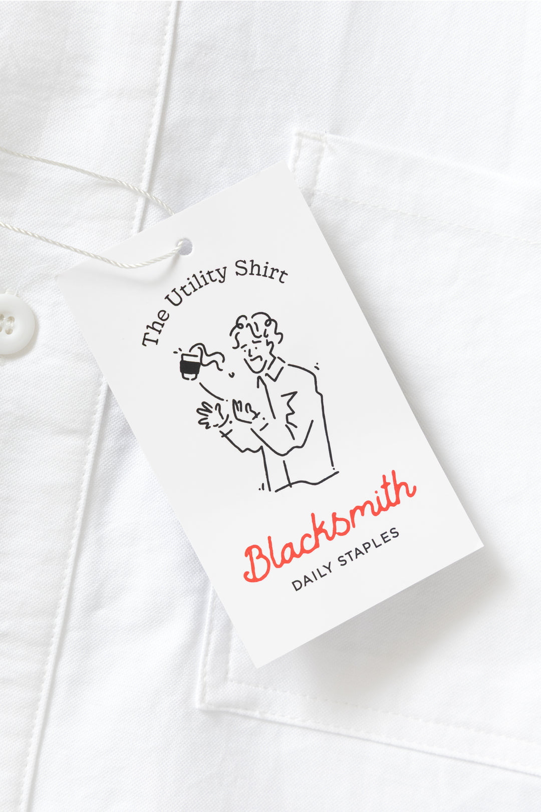 Blacksmith - 'Boxford' Short Sleeve Utility Shirt - White