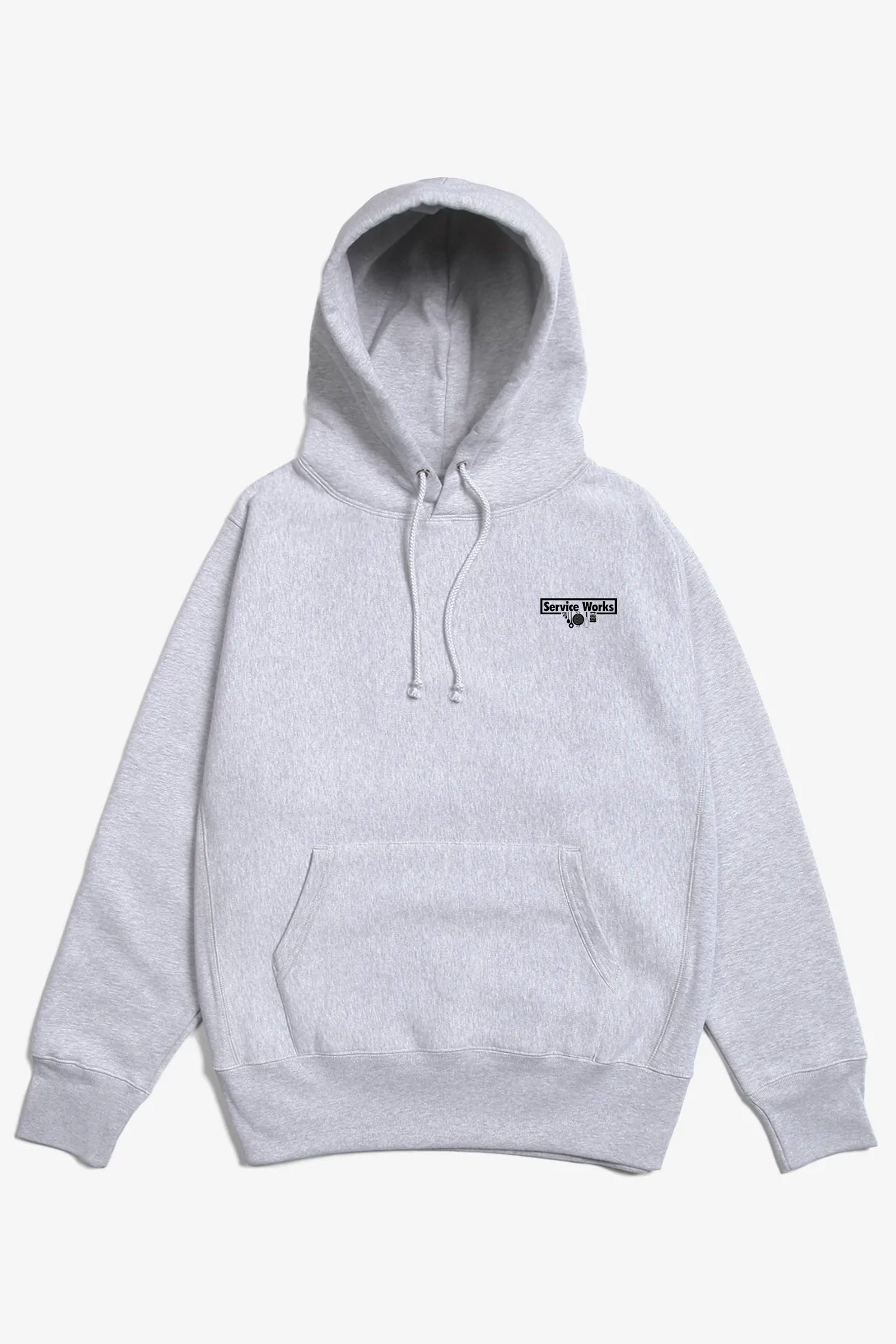 Service Works Heavyweight Logo Hoodie Grey Blacksmith Store