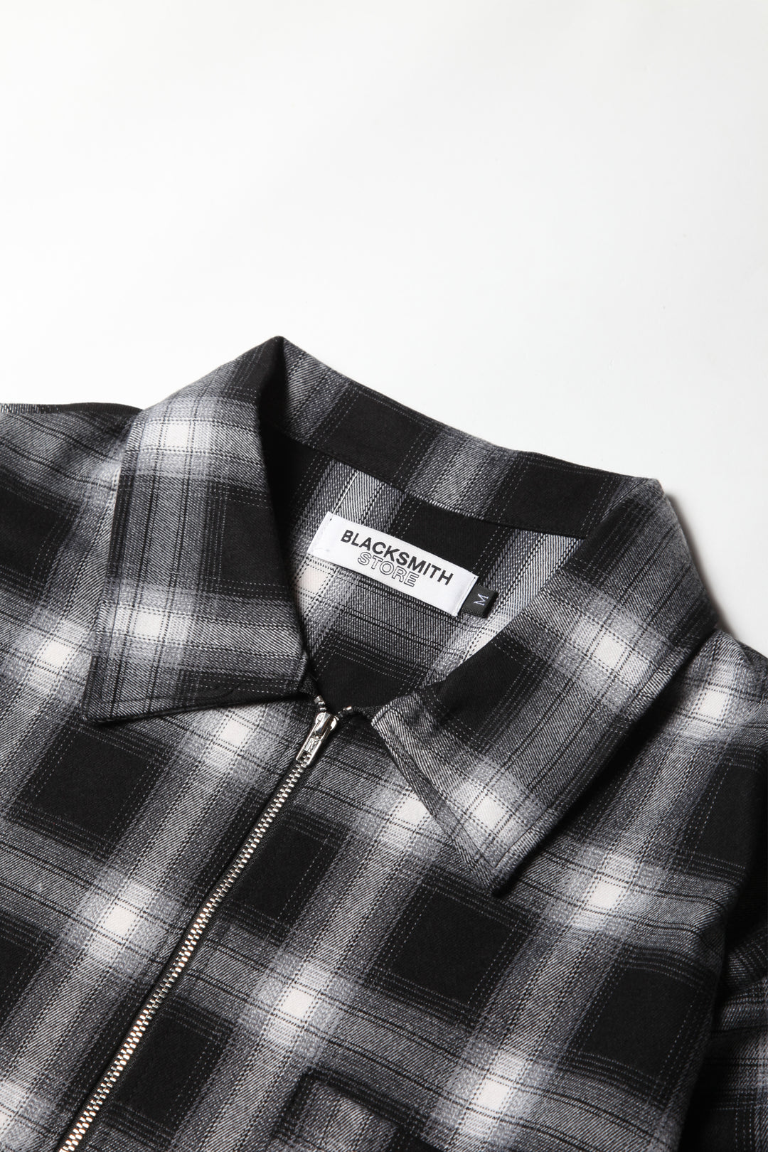 Blacksmith - Shadow Plaid Quarter Zip - Black/White