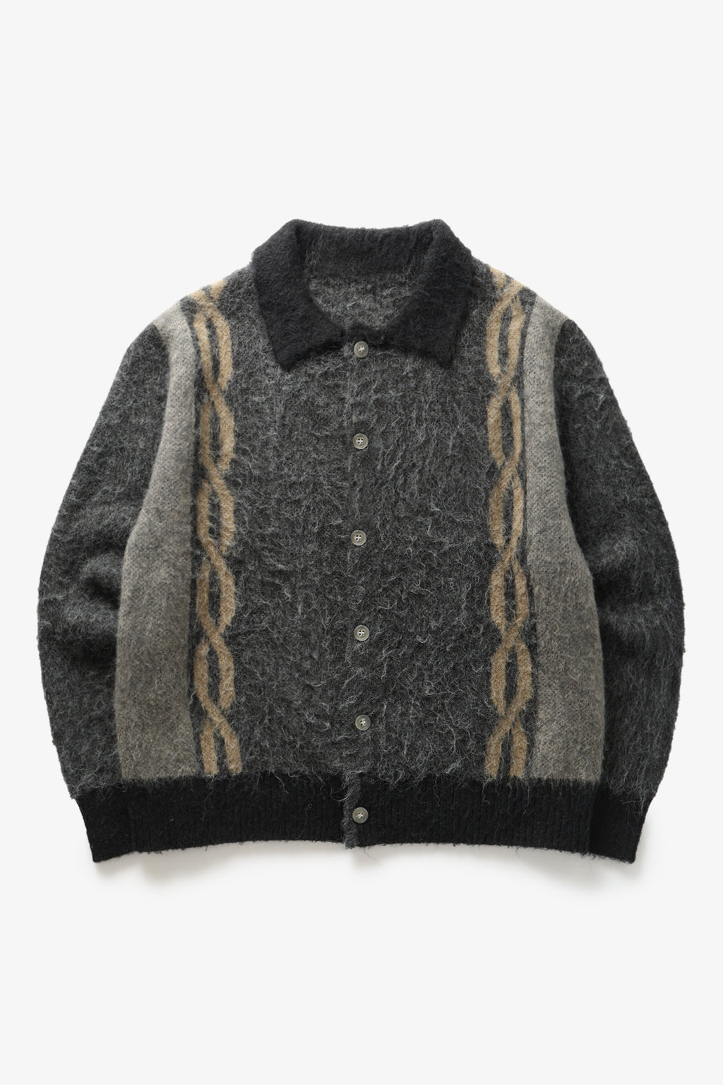 Blacksmith - Chainlink Mohair Cardigan - Black