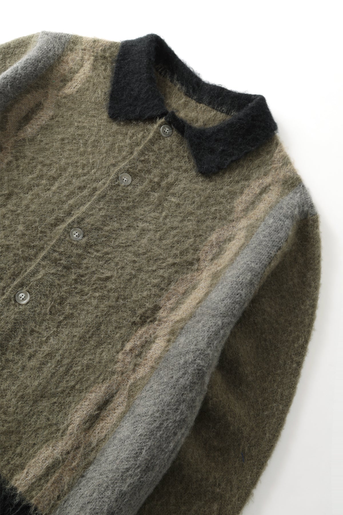 Blacksmith - Chainlink Mohair Cardigan - Olive – Blacksmith