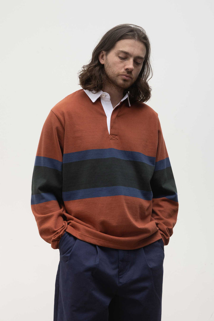 Opensider - Classic Rugby Shirt - Clay Tri-Stripe