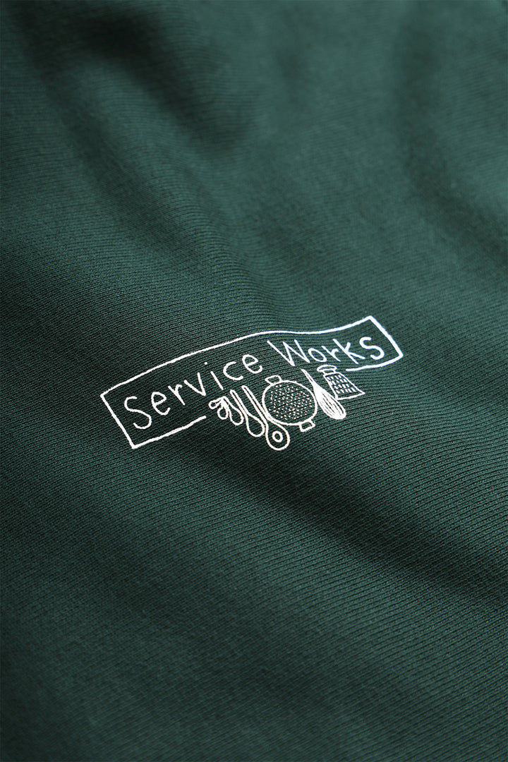 Service Works - 12oz Scribble Logo Hoodie - Forest