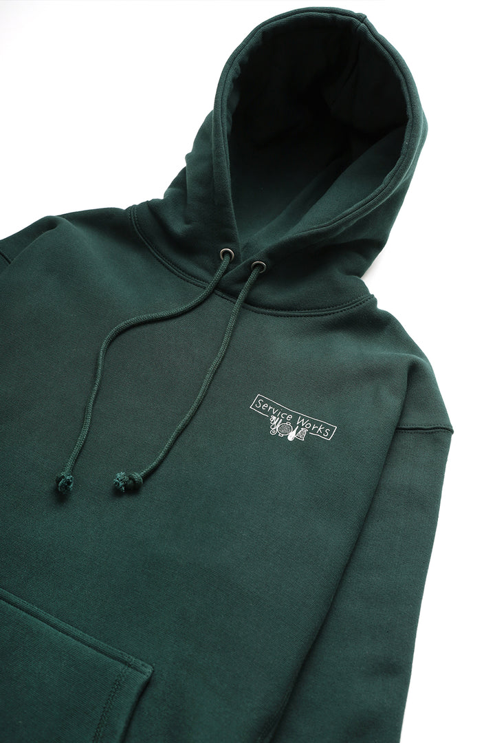 Service Works - 12oz Scribble Logo Hoodie - Forest