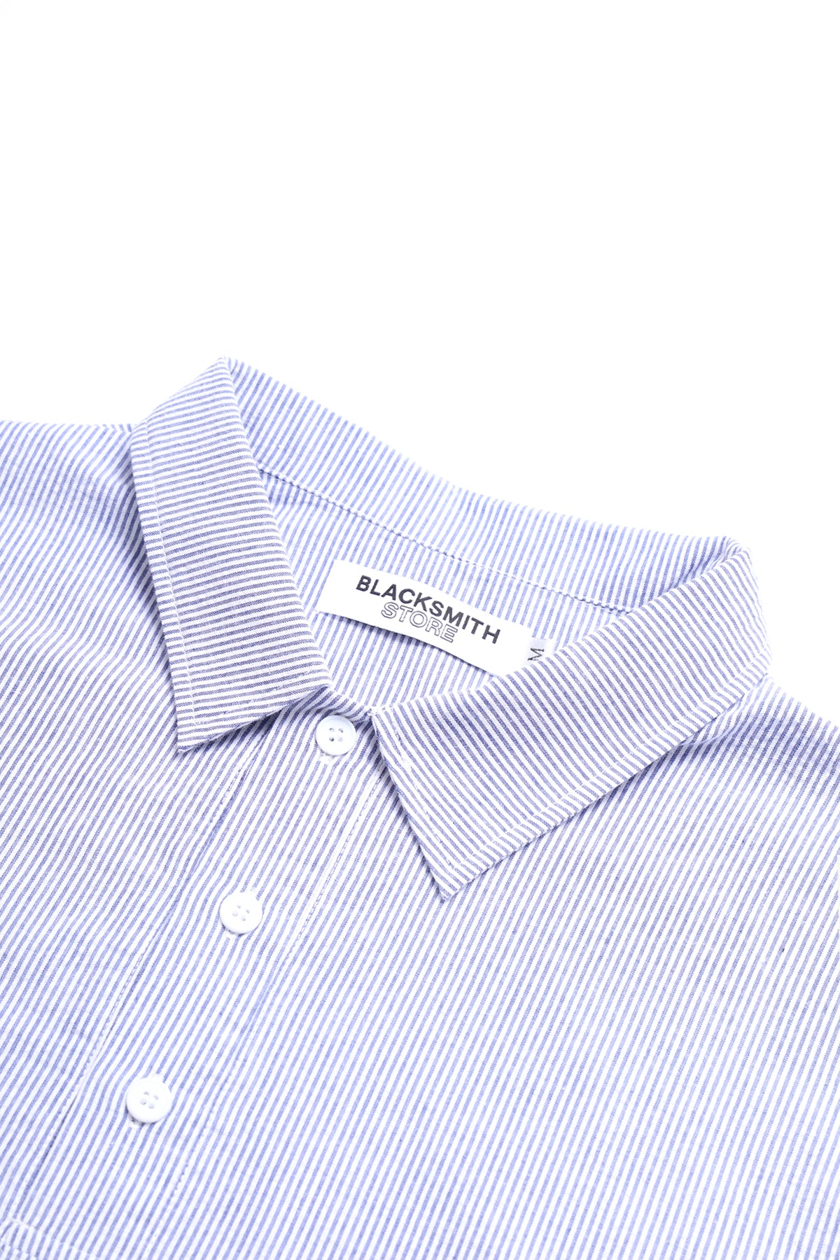 Blacksmith - Short Sleeved Popover Shirt - Blue Seersucker