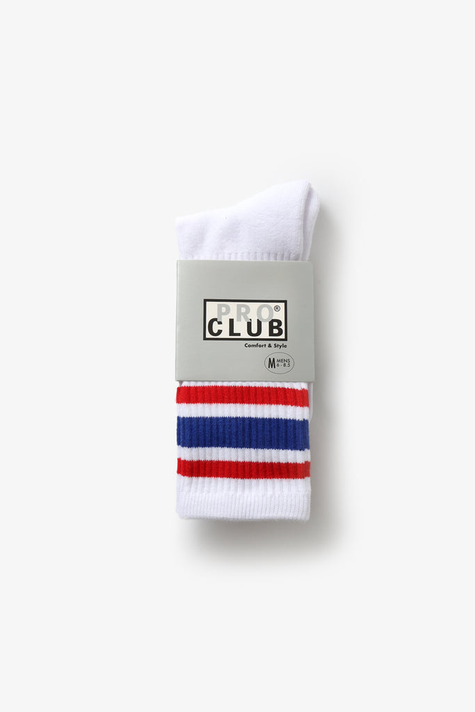 Pro Club - Striped Crew Socks - Red/Blue