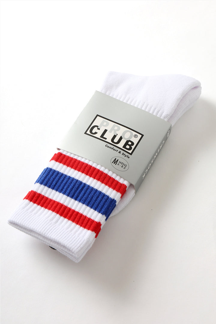 Pro Club - Striped Crew Socks - Red/Blue