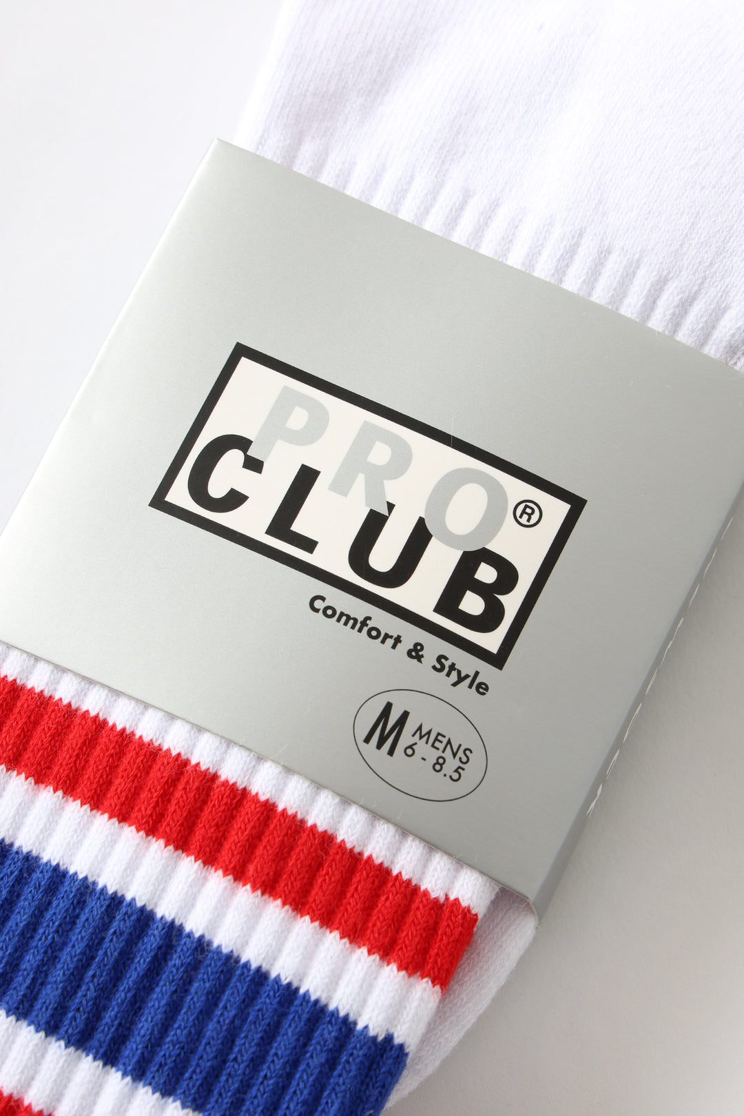 Pro Club - Striped Crew Socks - Red/Blue