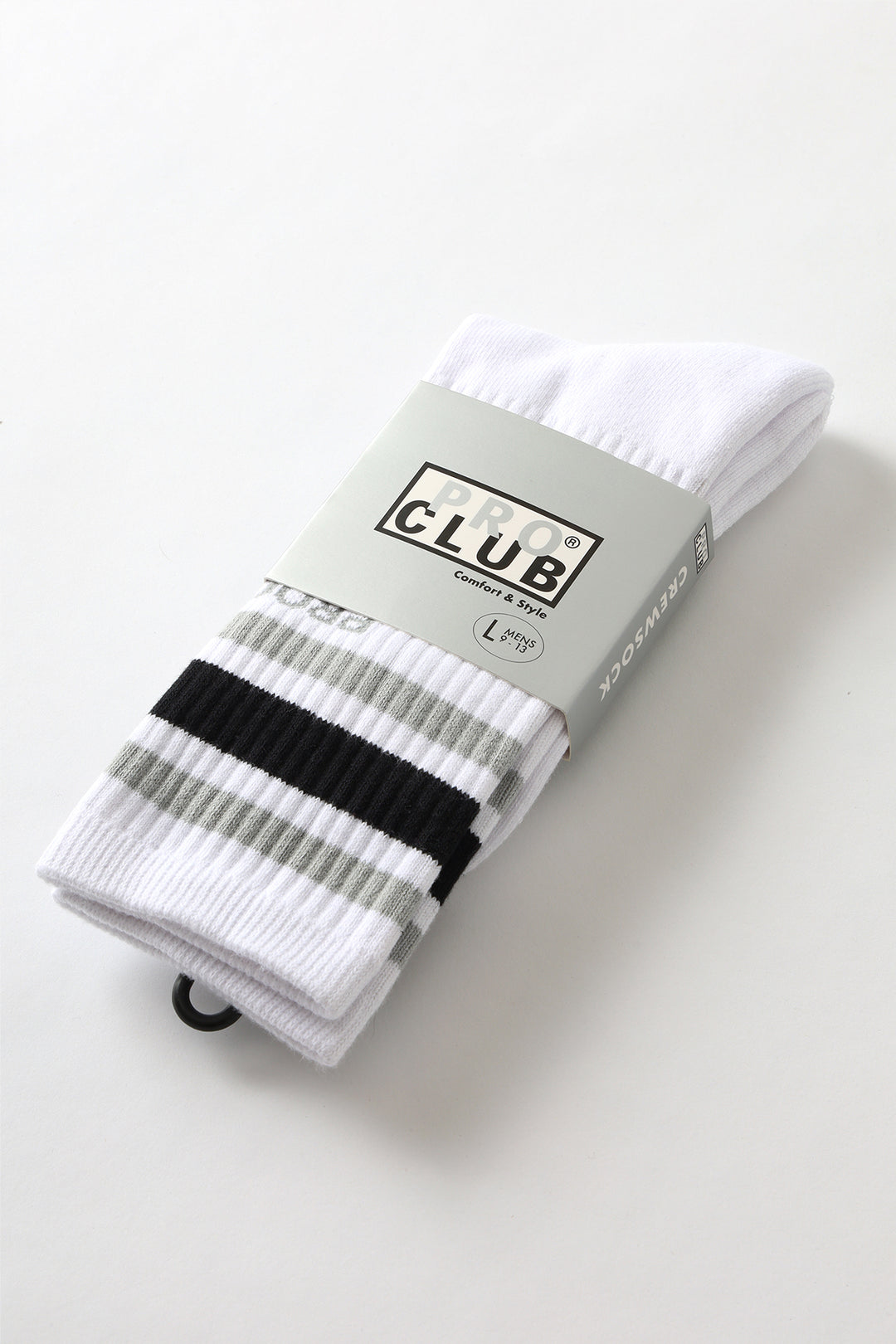 Pro Club - Striped Crew Socks - Grey/Black
