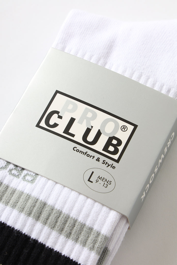 Pro Club - Striped Crew Socks - Grey/Black